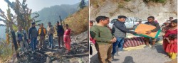 कैलाशको आगलागी पीडितलाई गाउँपालिकाको राहत वितरण