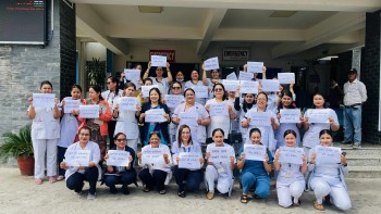 मकवानपुरका नर्सहरुको आन्दोलन, २ घण्टा सेवा बन्द