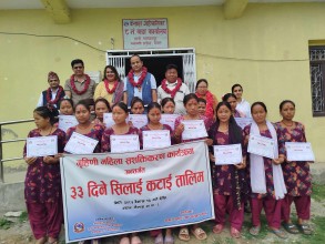 कैलाशमा एक महिने सिलाई कटाई तालिम समापन 