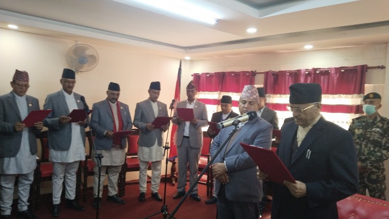 बागमती प्रदेशका नवनियुक्त मन्त्रीहरुले लिए शपथ