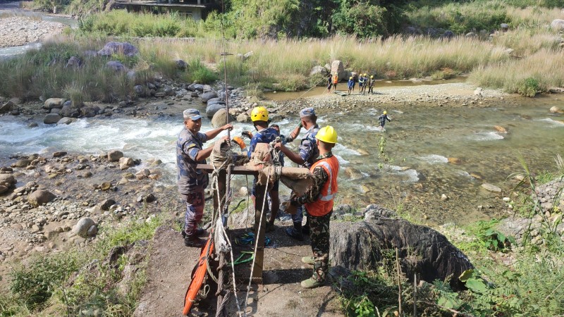 प्रशासनद्धारा दुर्घटना पछि गरिने उद्दार कार्य  सम्बन्धी सेमुलेशन अभ्यास सम्पन्न