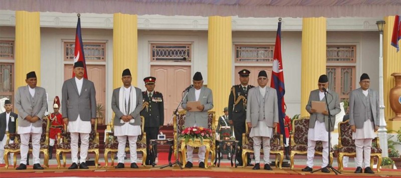 प्रधानमन्त्री ओलीले लिए शपथ