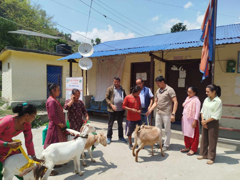 कैलाशमा अपाङ्गता भएकालाई माउ बाख्रा वितरण 